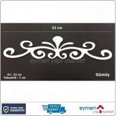 DEKORATİF YAPIŞKANLI AYNALI PLEKSİ MOBİLYA SÜSÜ GÜMÜŞ 7*32 CM SEL - 1