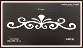 DEKORATİF YAPIŞKANLI AYNALI PLEKSİ MOBİLYA SÜSÜ GÜMÜŞ 7*32 CM SEL - 2