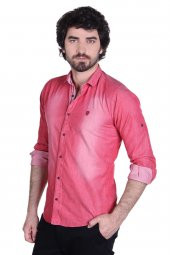 BRANGO 12510-8 DAR KESİM GARNİLİ PEMBE GÖMLEK - 2