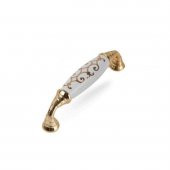 Tomurcuk Porselen Düğme Mobilya Kulp Altın Yaldız Desen Altın - 3