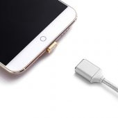 Manyetik Mıknatıslı iPhone Lightning Şarj Kablosu Gold Hasır-Örgü Ekstra Dayanıklı - 2