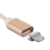 Manyetik Mıknatıslı iPhone Lightning Şarj Kablosu Gold Hasır-Örgü Ekstra Dayanıklı - 3