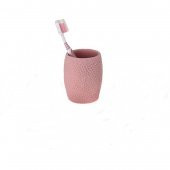 DT0082PB DİŞ FIRÇALIK''MACUNLUK PEMBE PETEK DESENLİ POLİRESİN 8X8X10CM 400ML thumbnail 1