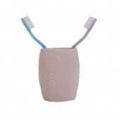 DT0082PB DİŞ FIRÇALIK''MACUNLUK PEMBE PETEK DESENLİ POLİRESİN 8X8X10CM 400ML thumbnail 2