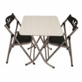 Katlanır Balkon Masa Sandalye Takımı -60x60BLK - 1
