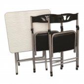 Katlanır Balkon Masa Sandalye Takımı -60x60BLK - 2