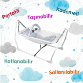 Norfolk Baby Sleep Oyuncaklı Sallanır Bebek Beşiği Hamak Beşik Sallanır Bebek Hamağı Ekru - 1