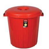 Çöp Kovası Kapaklı Plastik 100 Lt Kırmızı - 1