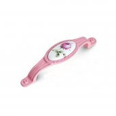 Tomurcuk Porselen Mobilya Dolap Kulp 96 mm Pembe Gül Pembe - 1