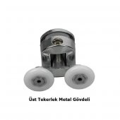 Duşakabin Tekerleği Metal Gövdeli Üst Krom Teker Çapı 24 mm - 2