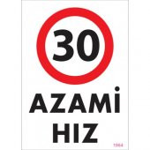 Pvc iş güvenliği levhası - azami hız 30 - 1