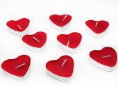 100 adet Kalpli Mum Küçük Kırmızı Tealight Kalp Şeklinde Mum - 1