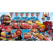 Cars, Arabalar, Şimşek Mcqueen 24 Kişilik 17 Parça Doğum Günü Set - 1