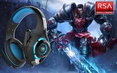Frisby GAMEMAX FHP-G1460B Mavi Renk Mikrofonlu Gaming Oyuncu Kulaklığı Gaming Kulaklık Işıklı Ledli Çevirici Hediyeli - 6
