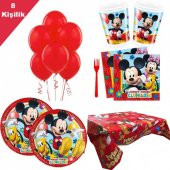 8 Kişi Mickey Mouse 6 Parça Doğum Günü Parti Seti Miki Paketi thumbnail 1