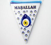 Nazar Boncuklu Maşallah Yazılı Flama 2 Metre 10 Yaprak - 1