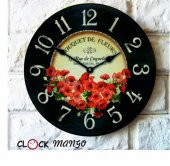 Ahşap Yuvarlak Dekoratif Duvar Saati 50x50 - 1