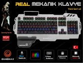 Frisby Gamemax FK-G550QU Gerçek Mekanik Klavye Blue Switch Oyun Modlu Bilek Destekli Animasyon Ledli Işıklı Metal Gövdeli Yeni Seri - 1