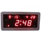 Watton WT-106 Dijital Led Işıklı Masa ve Duvar Saati - Adaptörlü - 1