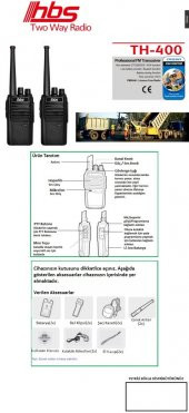 HBS TH-400 Lisanssız El Telsizi  2 li Set - 1