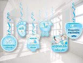 6lı Mavi Hastane Bebek Doğum Odası Süsü Baby Shower Konsept Yazı - 1