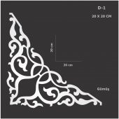 D-1 Gümüş 20 x 20 cm Sibu Aynalı Pleksi Mobilya Dolap Süsü - 2
