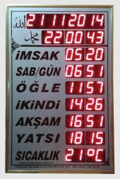 Vakitmatik Dijital Namaz Vakitlerini Gösteren Pano Saat Cami Tipi - 1