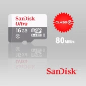 Sandisk 16GB Micro SD Hafıza Kartı Ultra 80MB/s SDSQUNS-016G-GN3MN - 1