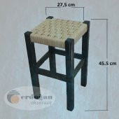 AHŞAP HASIR ÖRGÜ TABURE - 2