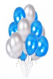 25 Adet Metalik Lacivert Koyu Mavi + Gümüş Gri Karışık Balon - 2