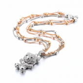 Frilly Gümüş Kaplama Ayıcık Kolye (FKK401) - 1