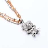 Frilly Gümüş Kaplama Ayıcık Kolye (FKK401) - 2