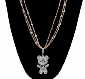 Frilly Gümüş Kaplama Ayıcık Kolye (FKK401) - 4