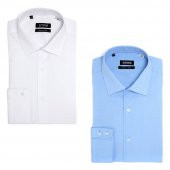 PINGÖMLEK KENSINGTON VESTA COMBO 1 BEYAZ A.MAVİ İKİLİ SET ERKEK GÖMLEK - 1