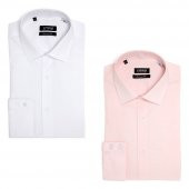 PINGÖMLEK KENSINGTON VESTA COMBO 4 İKİLİ SET ERKEK GÖMLEK BEYAZ PEMBE - 1