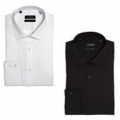 PINGÖMLEK KENSINGTON MONTELLO VESTA COMBO 11 İKİLİ SET ERKEK GÖMLEK DESENLİ BEYAZ SİYAH - 1