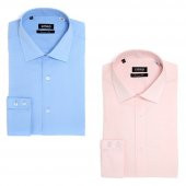 PINGÖMLEK KENSINGTON VESTA COMBO 14 İKİLİ SET ERKEK GÖMLEK AÇIK MAVİ VE PEMBE - 1