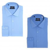 PINGÖMLEK KENSINGTON VESTA COMBO 12 İKİLİ SET ERKEK GÖMLEK AÇIK MAVİ VE ORAT MAVİ - 1