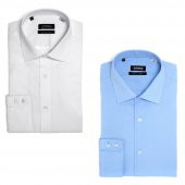 PINGOMLEK KENSINGTON MONTELLO VESTA COMBO 6 İKİLİ SET ERKEK GÖMLEK DESENLİ BEYAZ,AÇIK MAVİ - 1