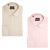 PINGÖMLEK KENSINGTON VESTA COMBO 19 İKİLİ SET ERKEK GÖMLEK BEJ VE PEMBE - 1