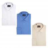 PINGÖMLEK KENSINGTON VESTA COMBO 26 ÜÇLÜ SET ERKEK GÖMLEK BEYAZ ORTA MAVİ BEJ - 1