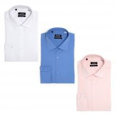 PINGÖMLEK KENSINGTON VESTA COMBO 27 ÜÇLÜ SET ERKEK GÖMLEK BEYAZ ORTA MAVİ PEMBE - 1