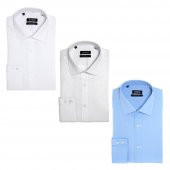 PINGÖMLEK KENSINGTON MONTELLO VESTA COMBO 41 ÜÇLÜ SET ERKEK GÖMLEK BEYAZ DESENLİ BEYAZ AÇIK MAVİ - 1