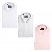 PINGÖMLEK KENSINGTON MONTELLO VESTA COMBO 44 ÜÇLÜ SET ERKEK GÖMLEĞİ BEYAZ DESENLİ BEYAZ PEMBE - 1