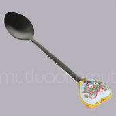 Çiçek Desenli Kalpli Çatal Ve Kaşık - 4