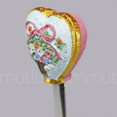 Çiçek Desenli Kalpli Çatal Ve Kaşık - 6