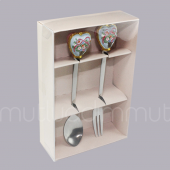 Çiçek Desenli Kalpli Çatal Ve Kaşık - 8