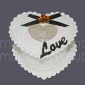 6 Adet Altın Love Yazılı Kumaş Kutu - 3