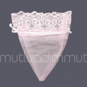 24 Adet 10x13cm Ağzı Dantel Üçgen Kese - 4