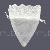 24 Adet 10x13cm Ağzı Dantel Üçgen Kese - 6